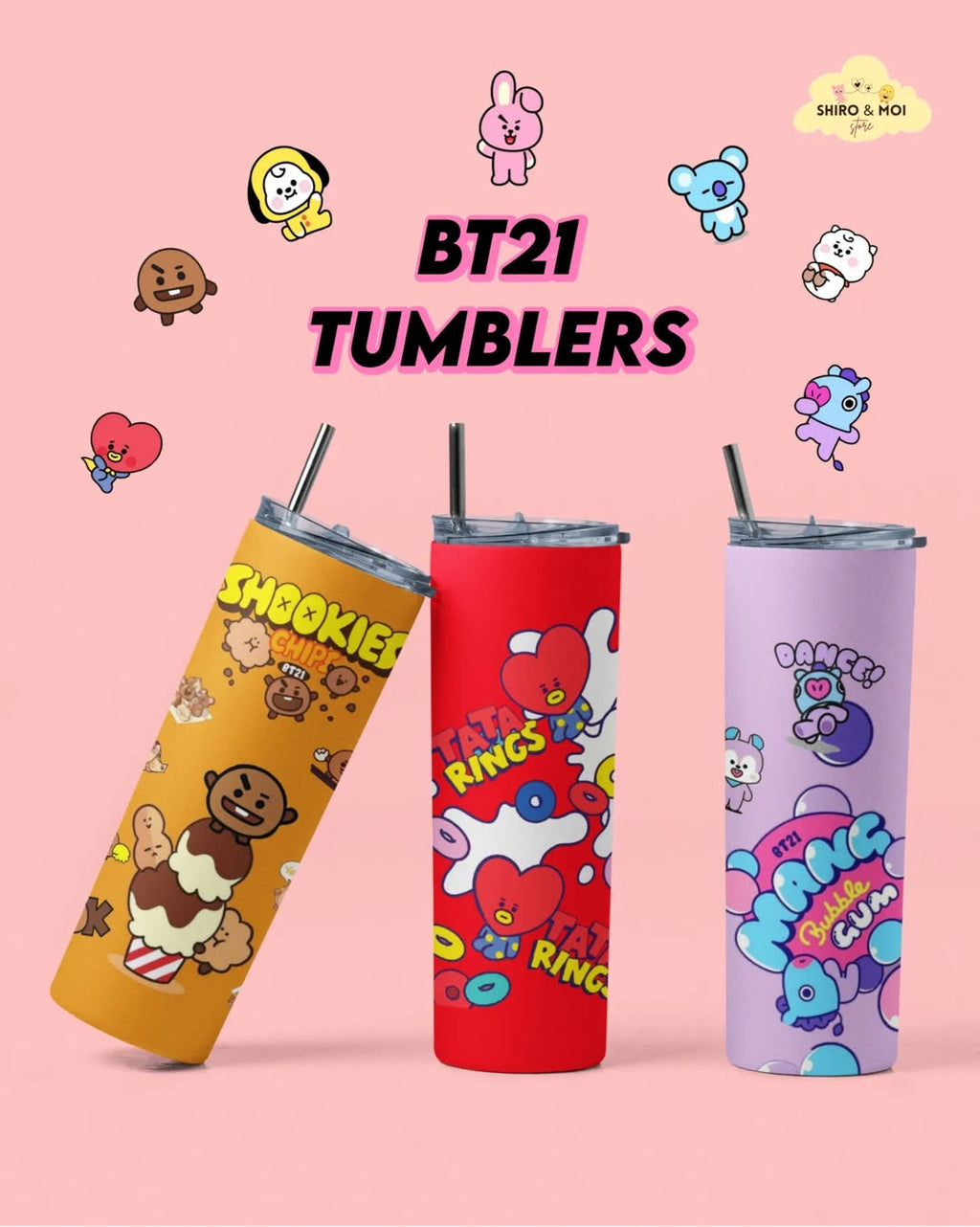BTS Characters Tumblers 20 Oz