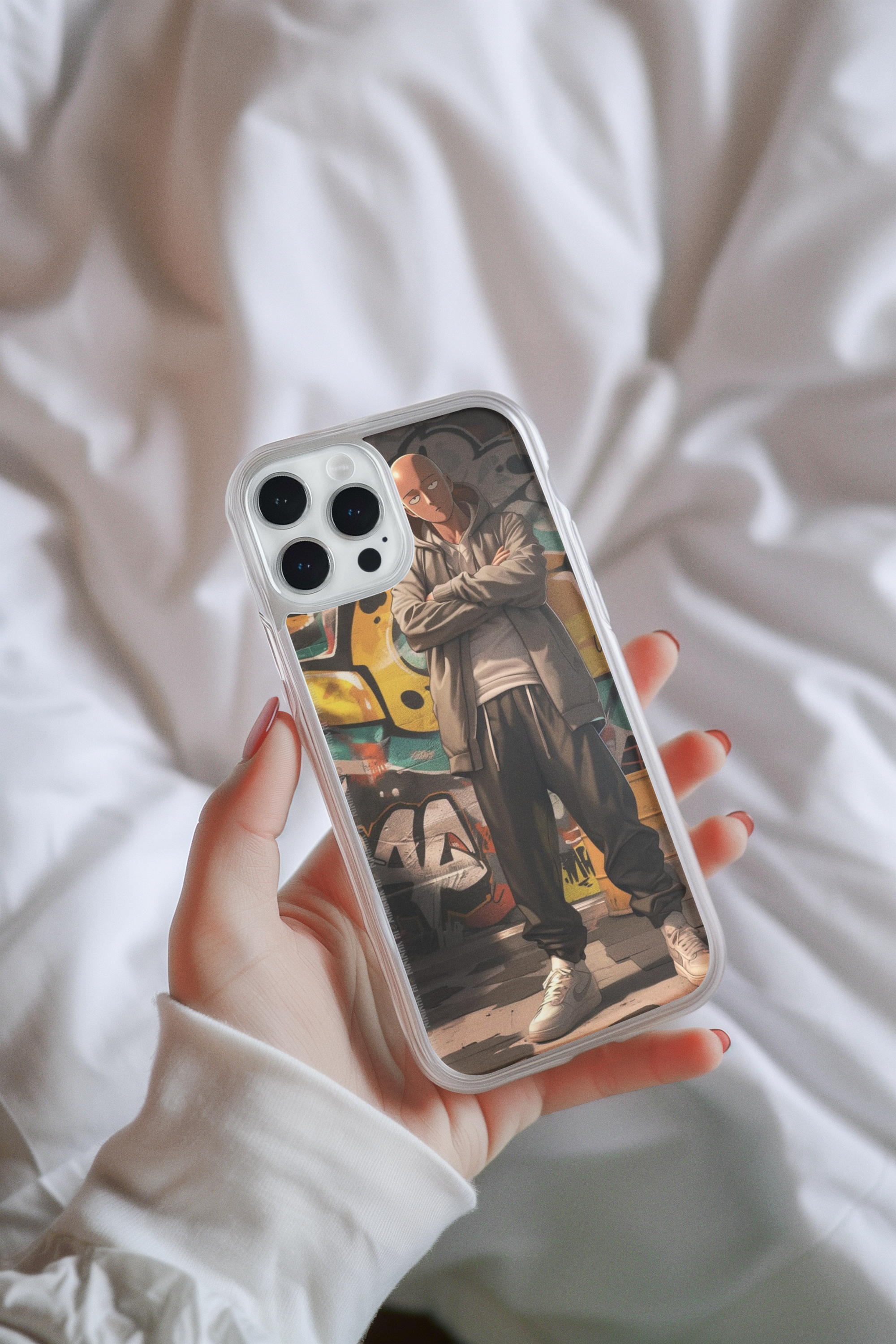 Saitama Iphone Glass Case (all models available you will receive call from our side after the order)