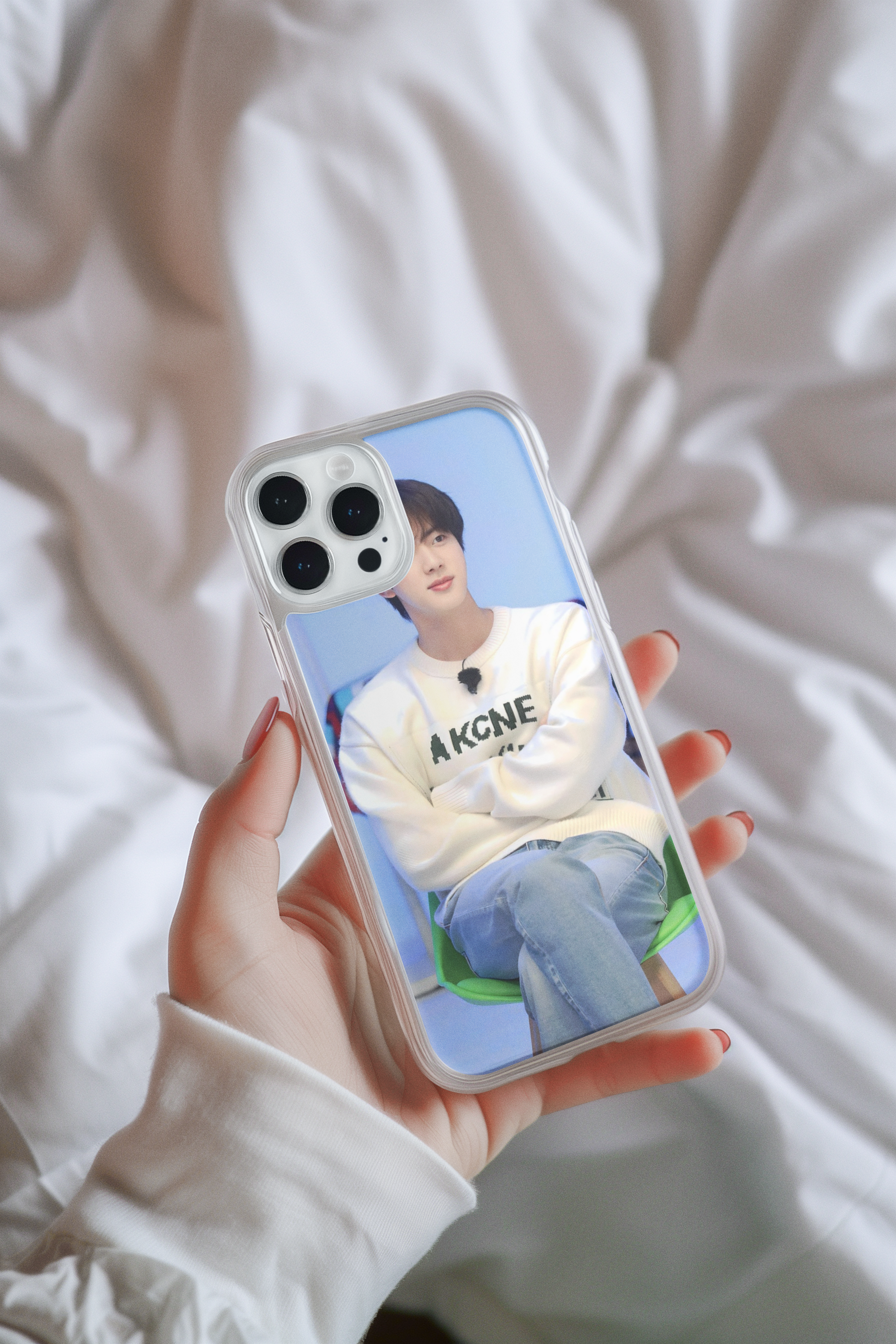 Jin BTS Iphone Glass Case (all models available you will receive call from our side after the order)