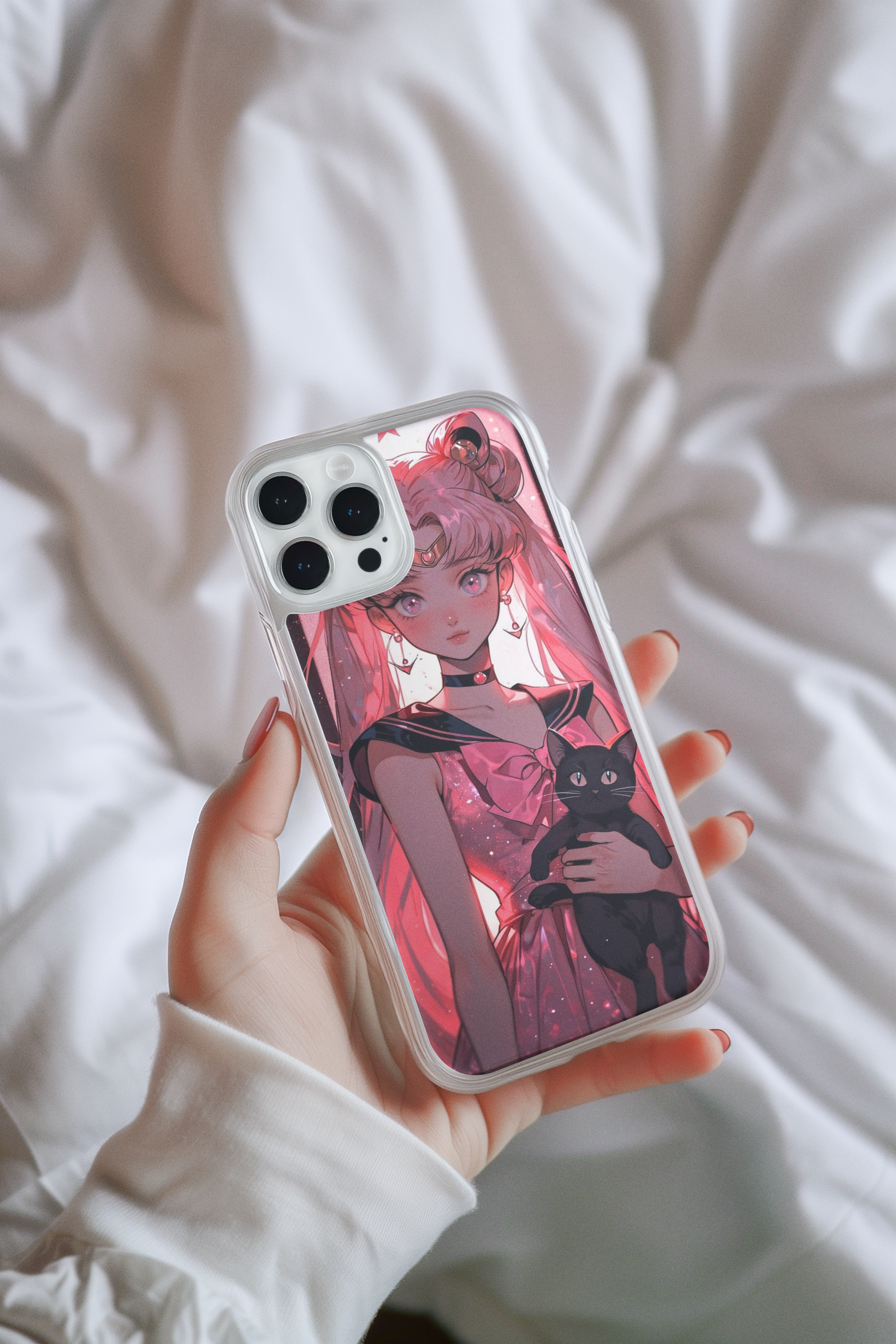 Sailor Moon Iphone Glass Case (all models available you will receive call from our side after the order)