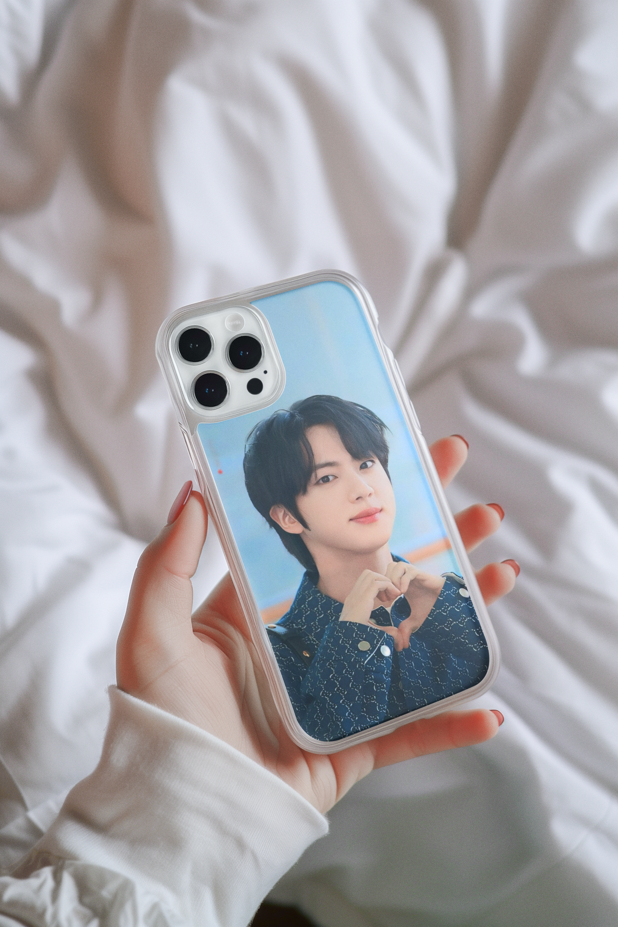 Jin BTS Iphone Glass Case (all models available you will receive call from our side after the order)