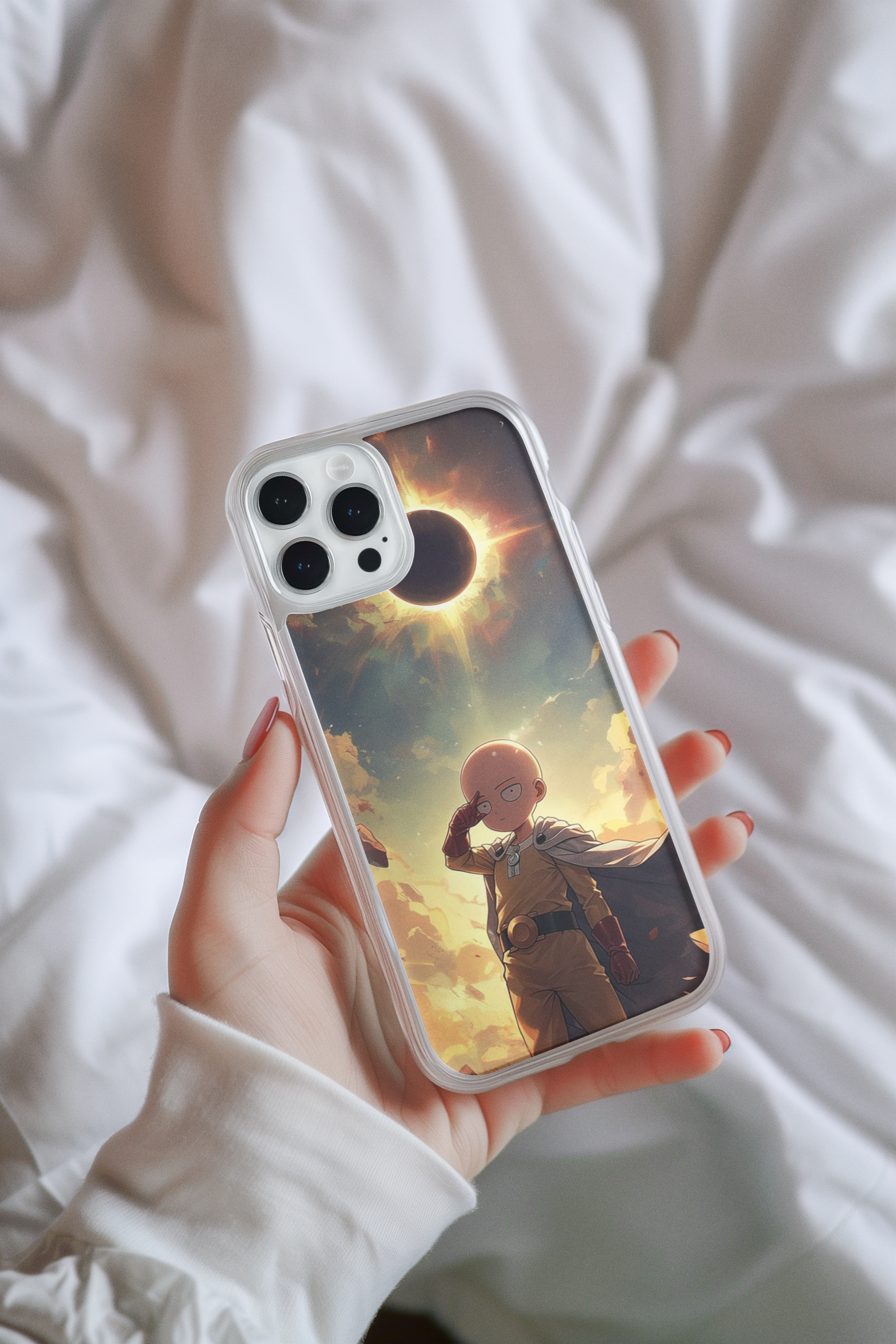 Saitama Iphone Glass Case (all models available you will receive call from our side after the order)