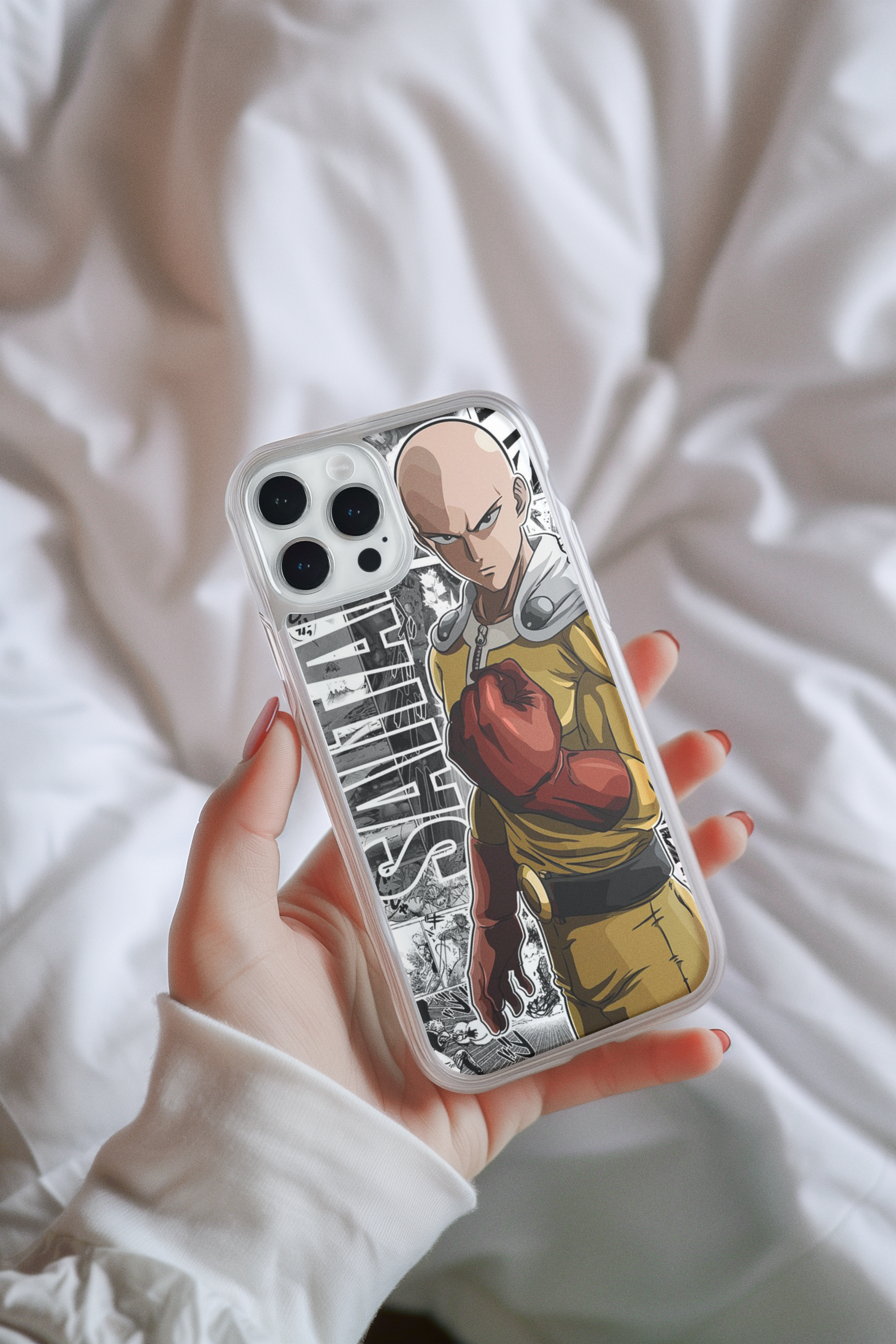 Saitama Iphone Glass Case (all models available you will receive call from our side after the order)