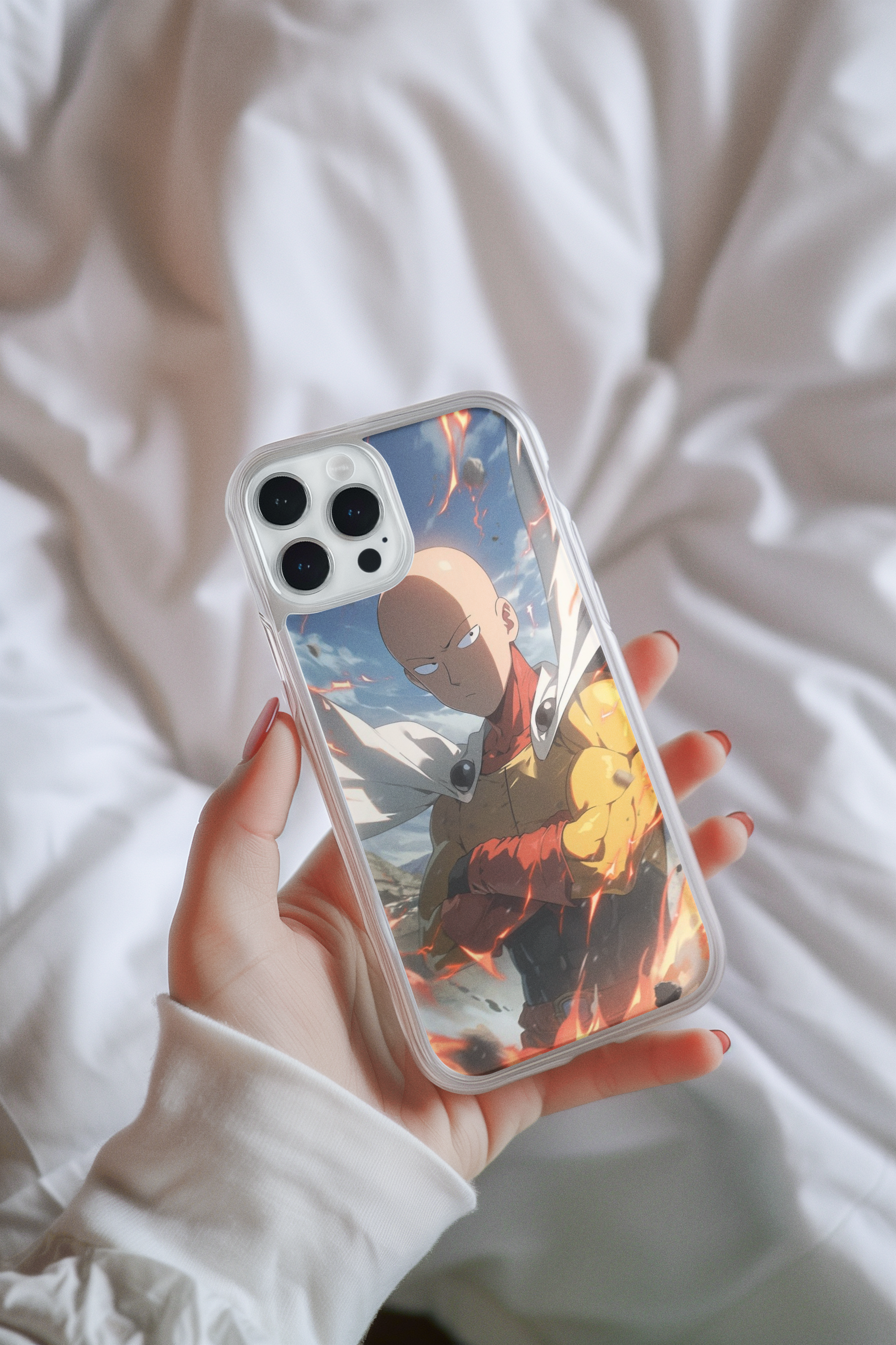 Saitama Iphone Glass Case (all models available you will receive call from our side after the order)