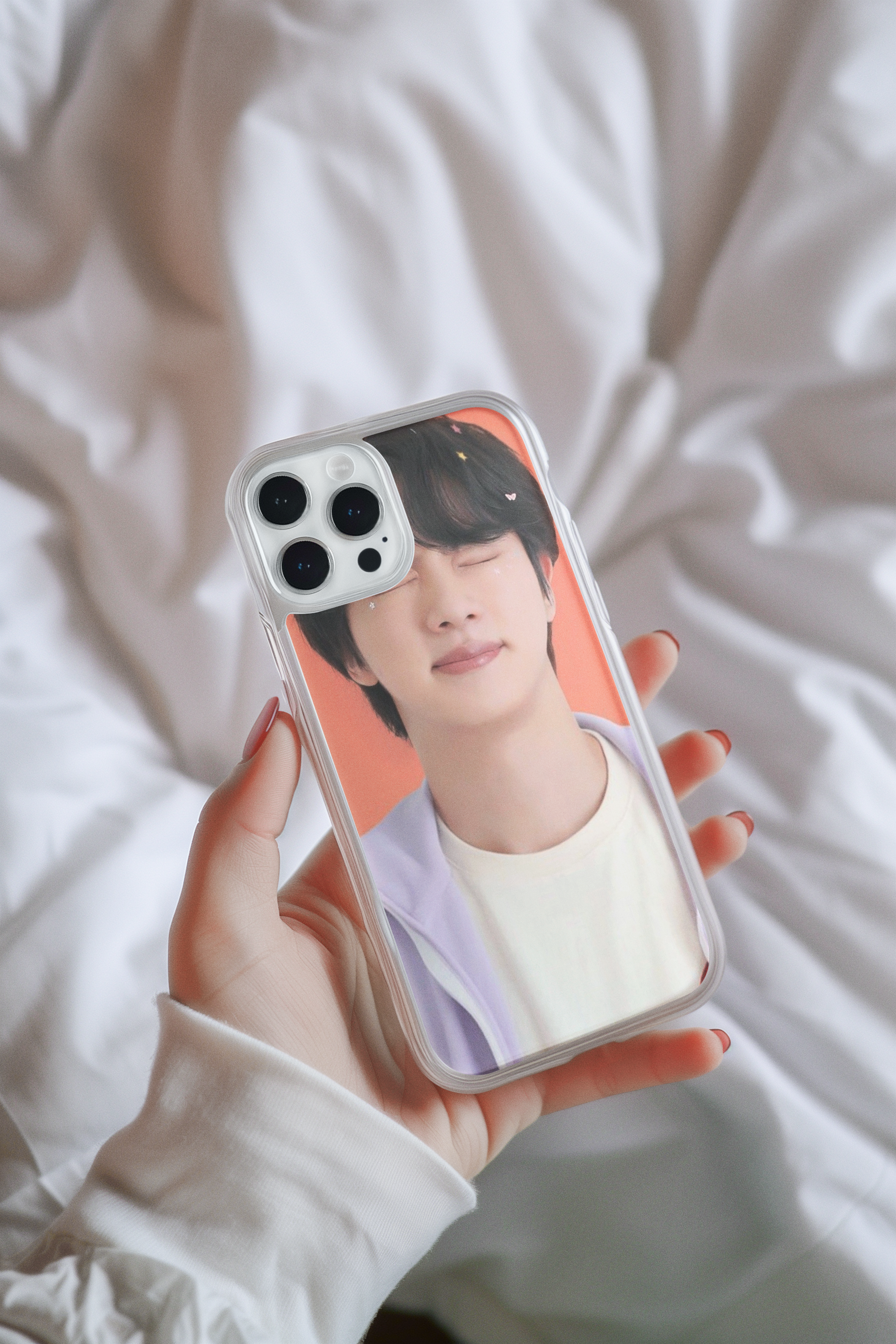 Jin BTS Iphone Glass Case (all models available you will receive call from our side after the order)