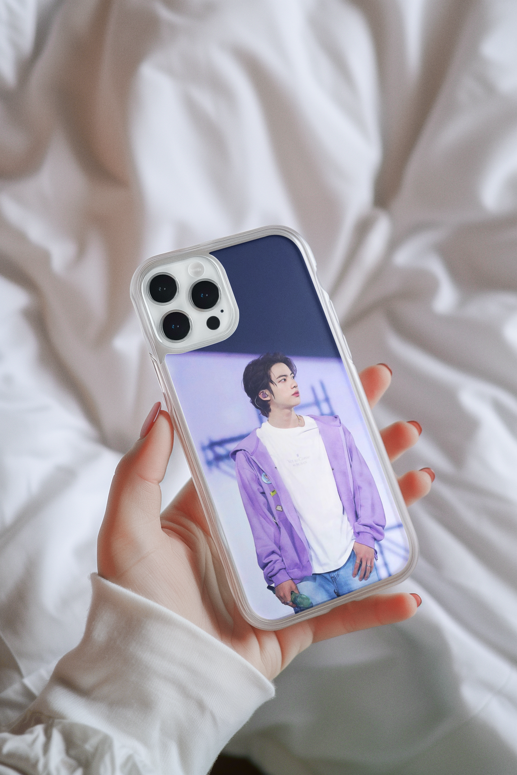 Jin BTS Iphone Glass Case (all models available you will receive call from our side after the order)