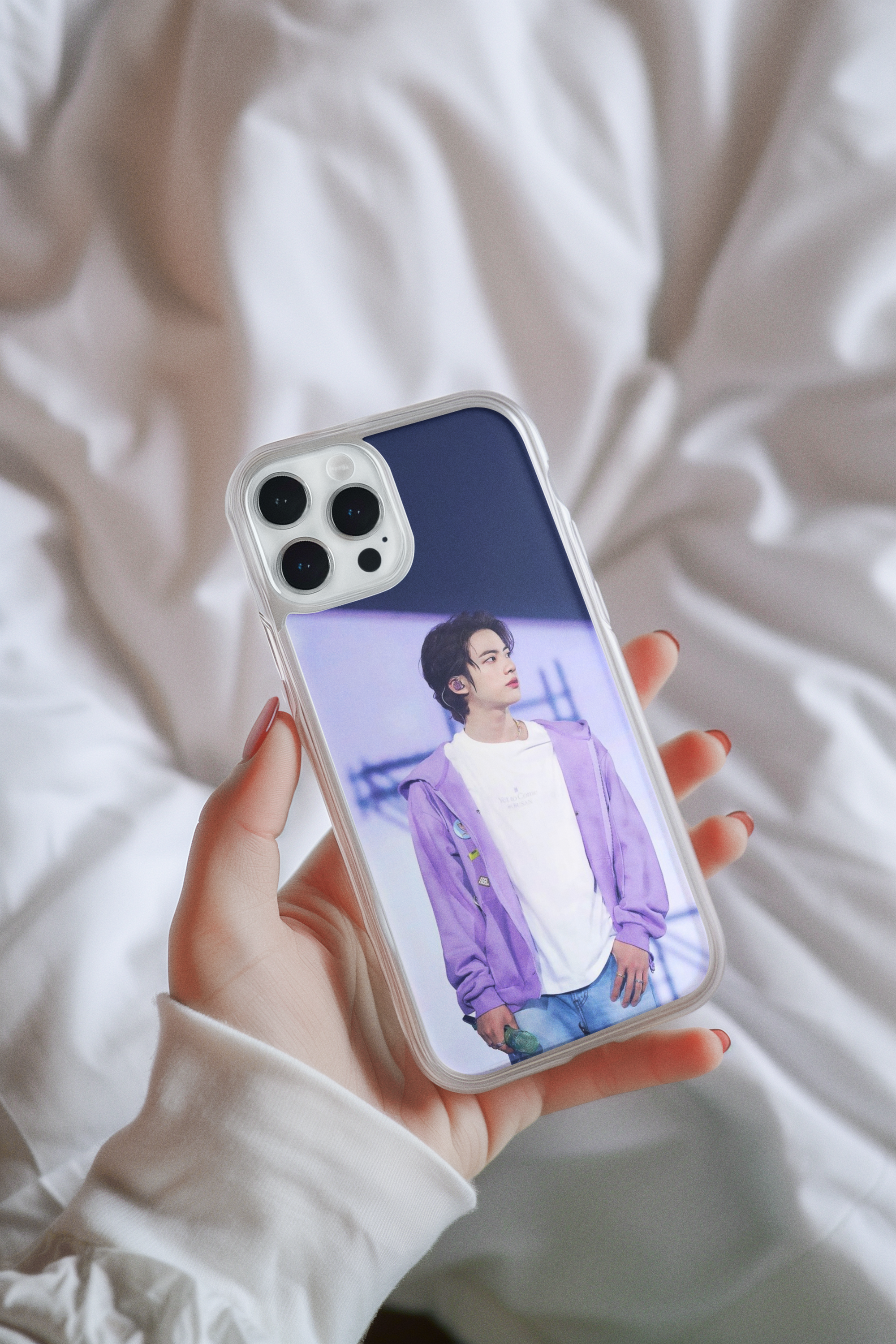 Jin BTS Iphone Glass Case (all models available you will receive call from our side after the order)