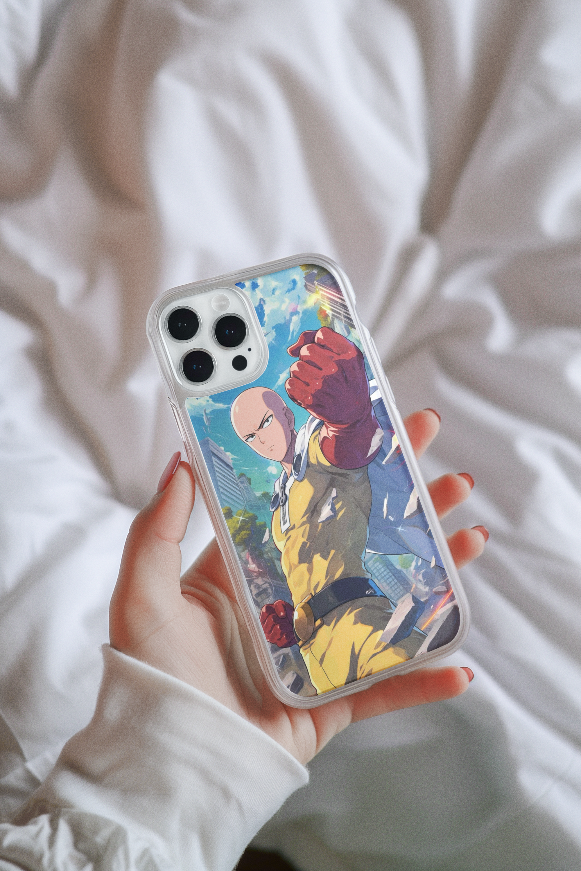 Saitama Iphone Glass Case (all models available you will receive call from our side after the order)