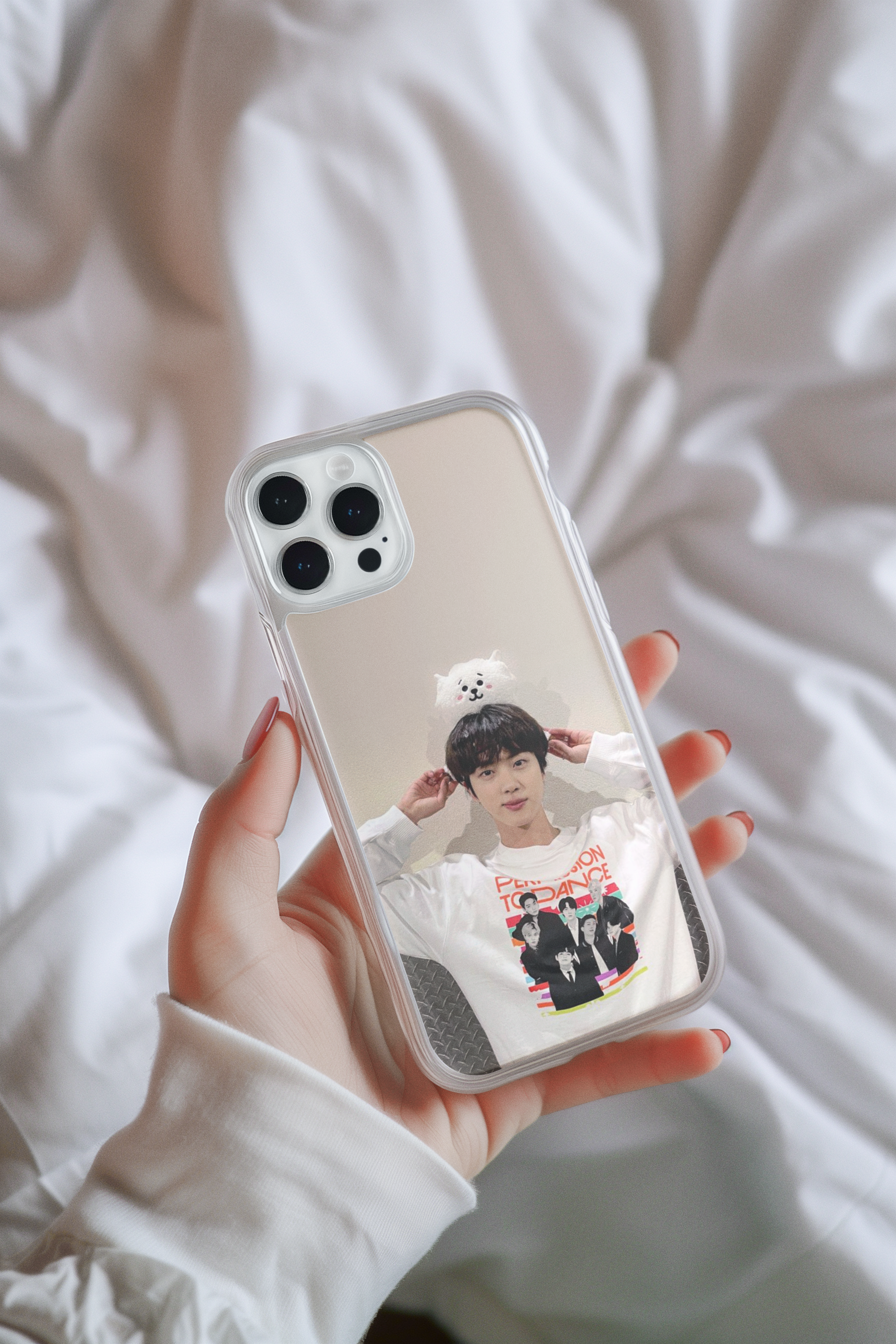 Jin BTS Iphone Glass Case (all models available you will receive call from our side after the order)