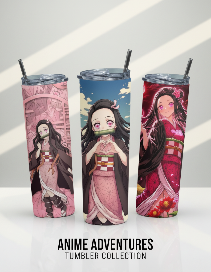 Collection banner featuring three anime-style tumblers